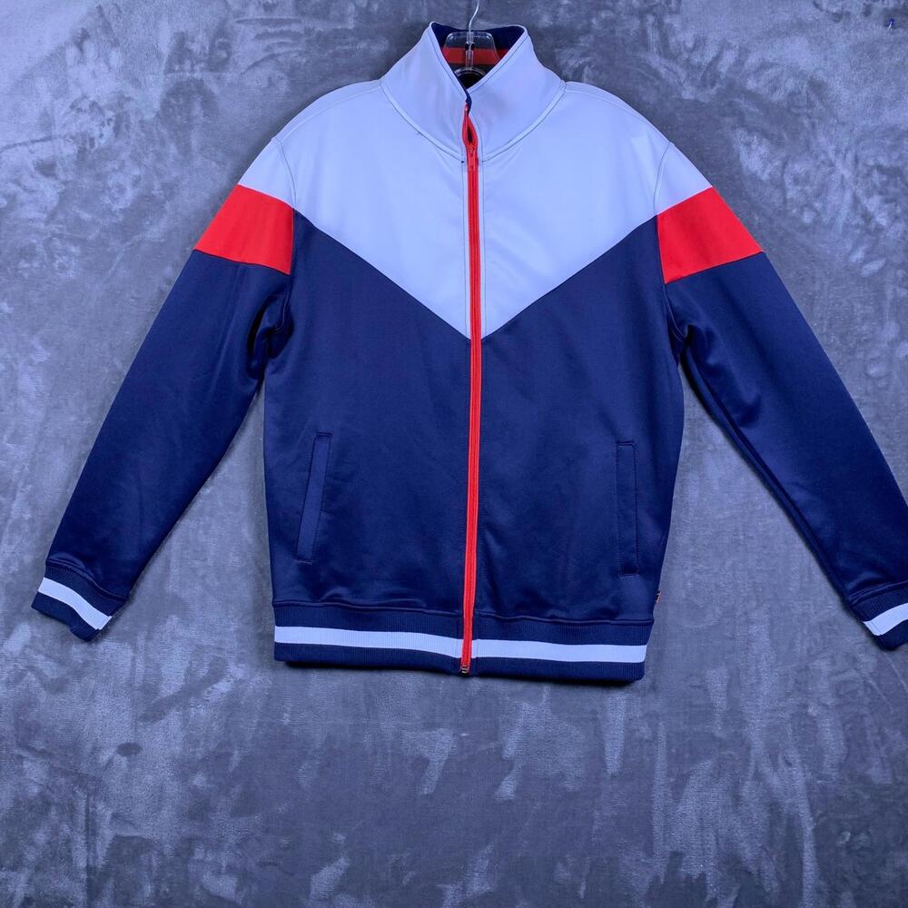 SCREENSHOT Men's Track Jacket, Sz. Med, Color White/Navy 308